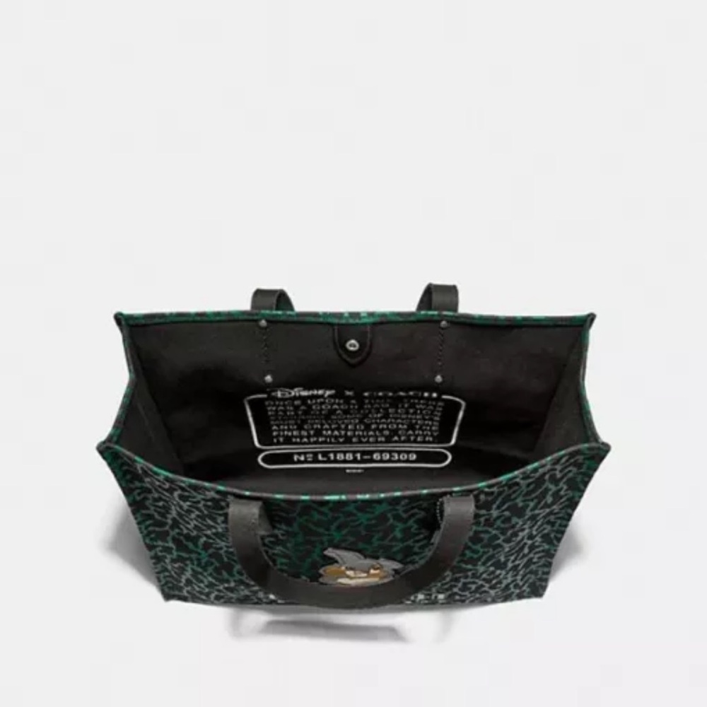 Coach Disney Thumper Coach Large Tote Green Black Handbag NWOT - Picture 3 of 6